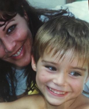 Dane Luke Majors with his mother Karen Velez